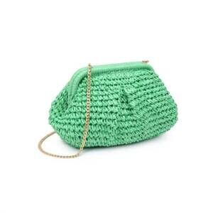 NEW URBAN EXPRESSION women's recycled paper snap clutch in green